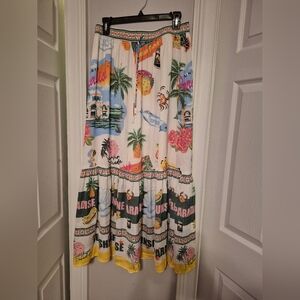Rachel Zoe Colorful Paradise Maxi Skirt Size M
